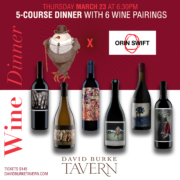 Orin Swift X David Burke Tavern 5-Course 6 Pairing Wine Dinner Thursday March 23, 2023
